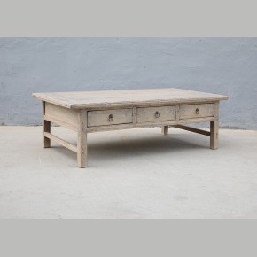 Salontafel met 3 lades elmhout